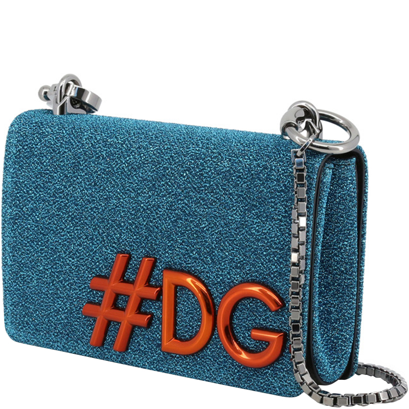 

Dolce and Gabbana Blue Synthetic Fabric DG Girls Chain Evening Bag