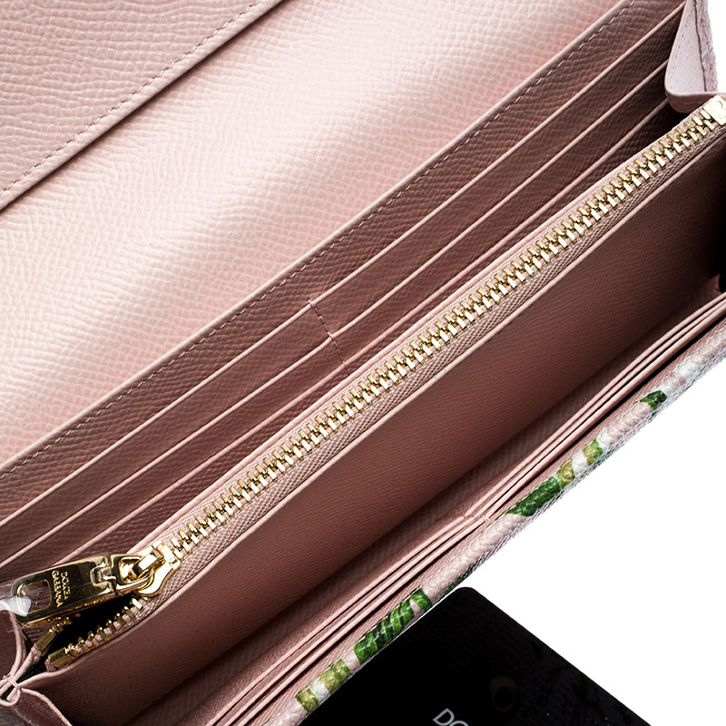

Dolce and Gabbana Multicolor Lilium Print Leather Continental Wallet