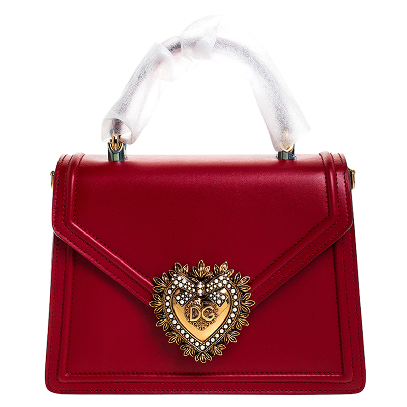 Dolce & Gabbana Red Leather Devotion Top Handle Bag Dolce & Gabbana ...