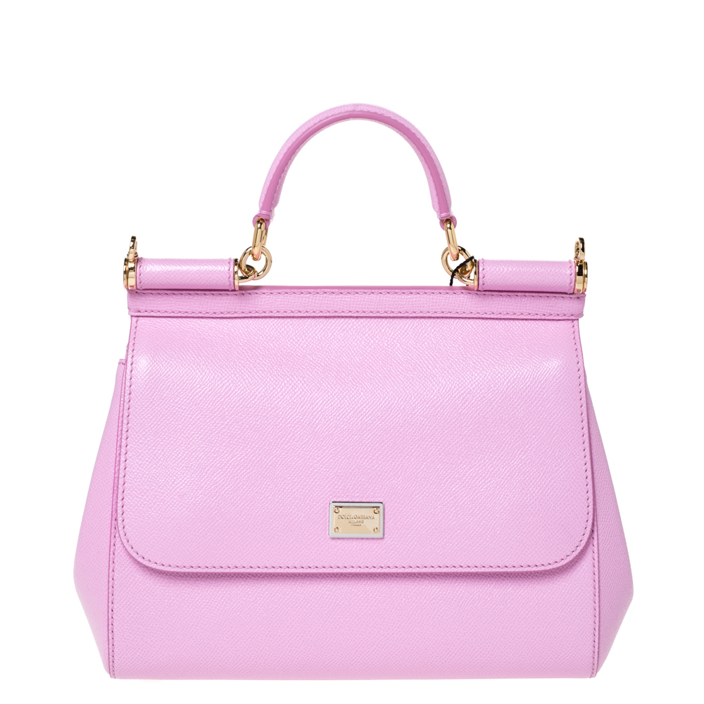 Dolce & Gabbana Pink Leather Medium Miss Sicily Bag