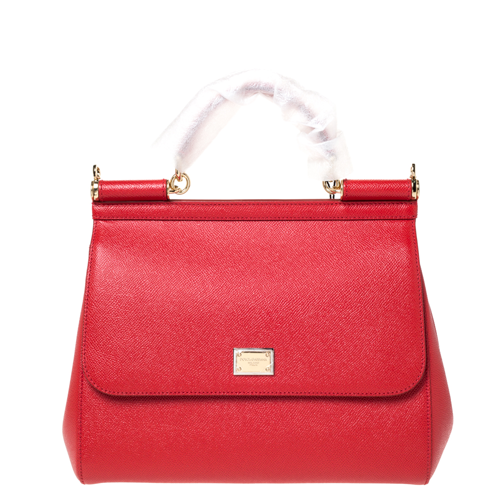 dolce and gabbana red sicily bag