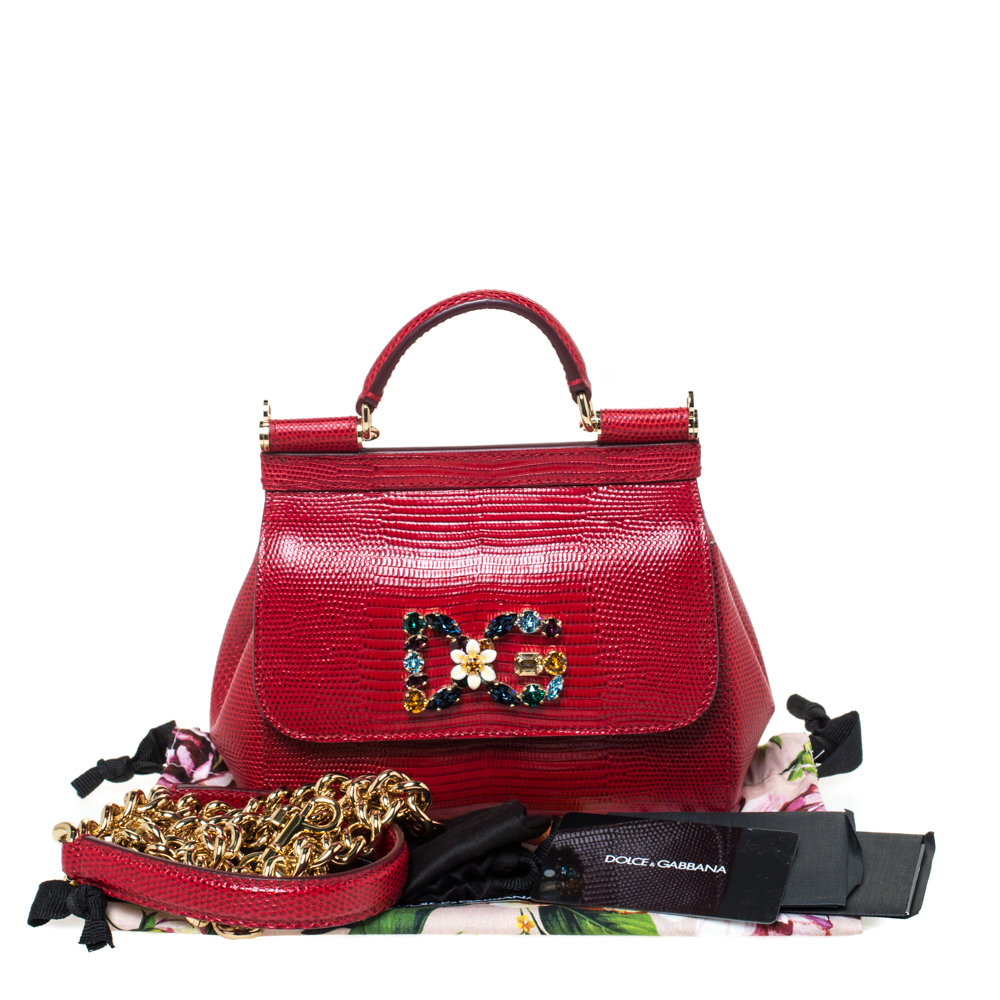 Sicily leather mini bag Dolce & Gabbana Red in Leather - 23722616