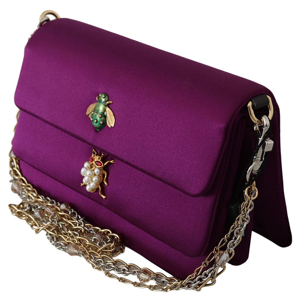 

Dolce & Gabbana Purple Embellished Viscose Dorina Bag