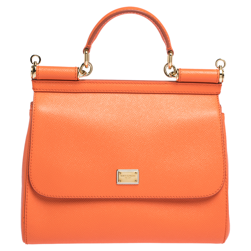 dolce and gabbana orange purse