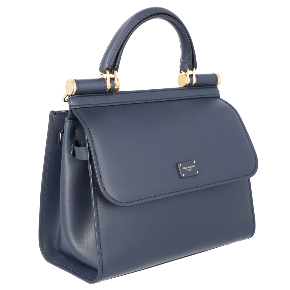 

Dolce & Gabbana Dark Blue Leather Sicily Shoulder Bag