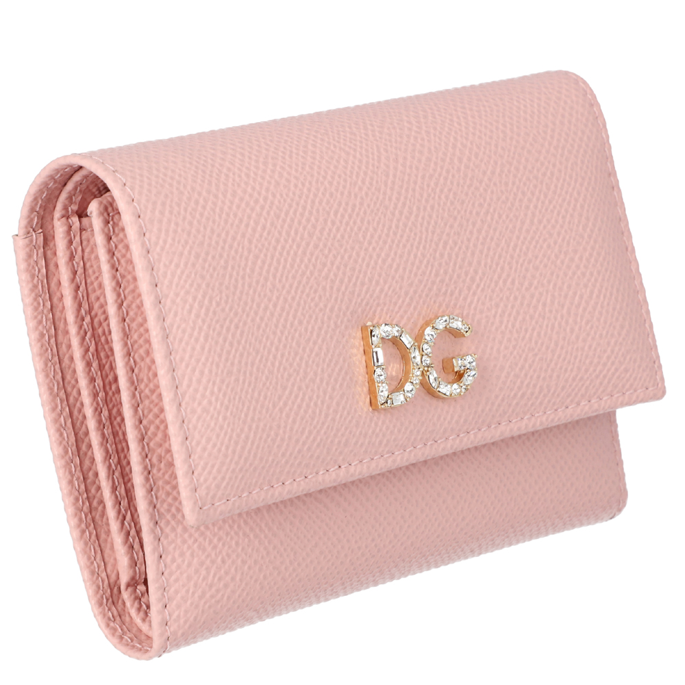 

Dolce & Gabbana Light Pink Leather Tri-Fold Wallet