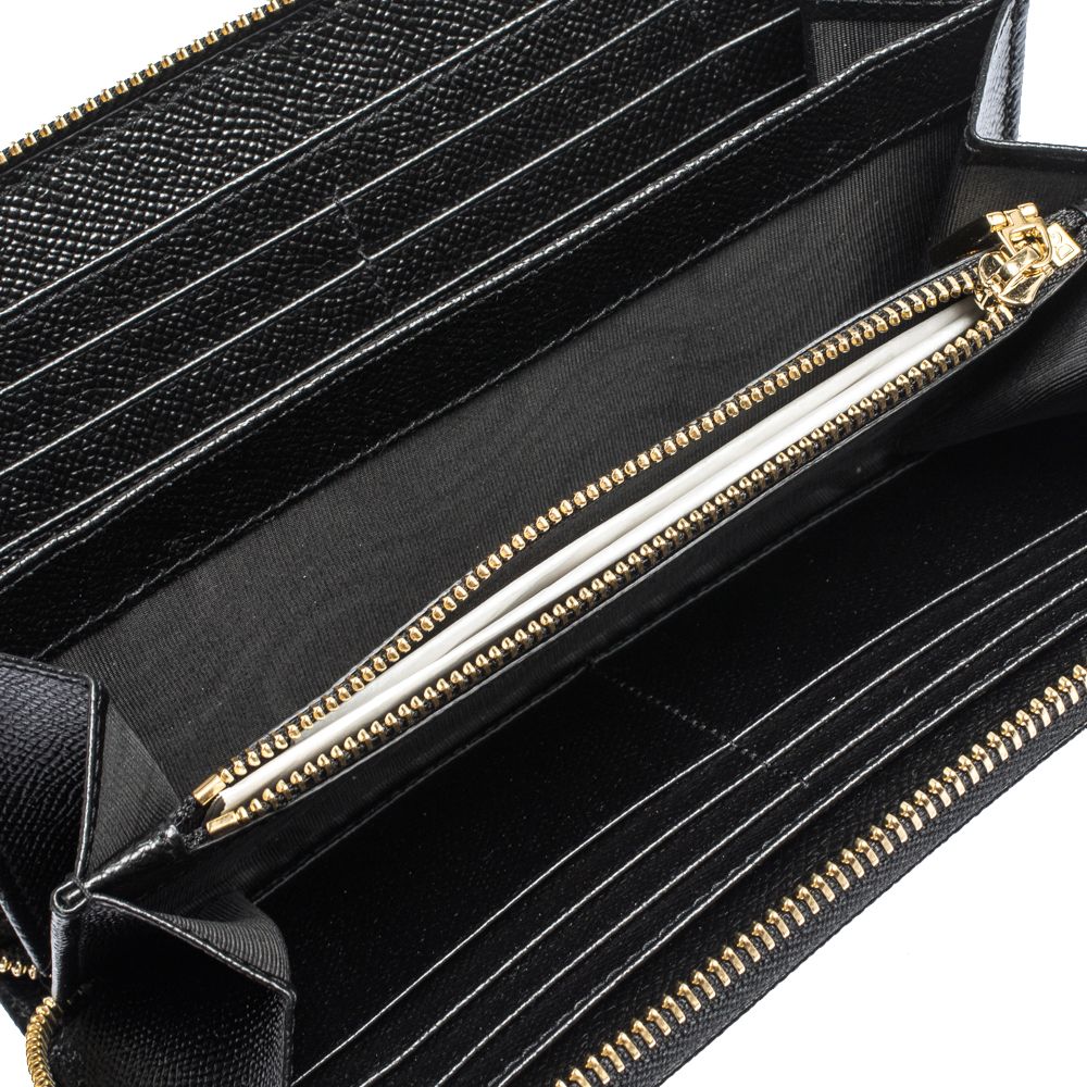 

Dolce & Gabbana Black Leather Zip Around Wallet