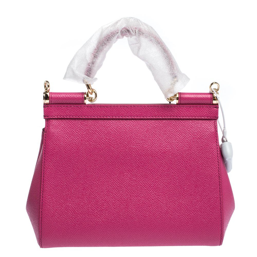 Sicily leather handbag Dolce & Gabbana Pink in Leather - 34776901