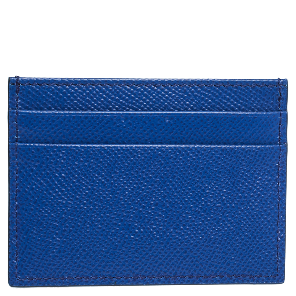 

Dolce & Gabbana Blue Leather Business Card Holder