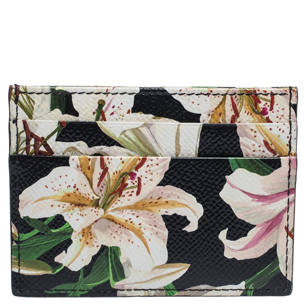 

Dolce & Gabbana Multicolor Floral Print Leather Card Holder