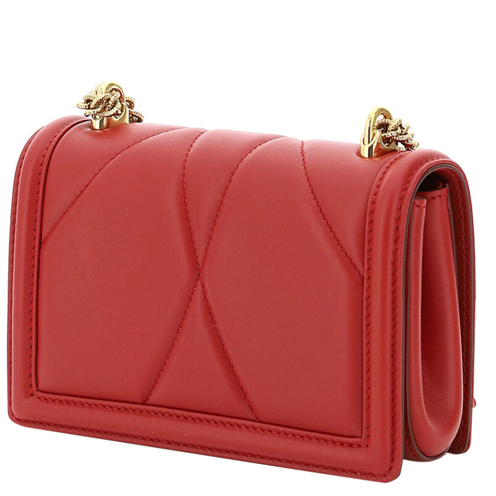 

Dolce & Gabbana Red Leather Devotion Mini Shoulder Bag