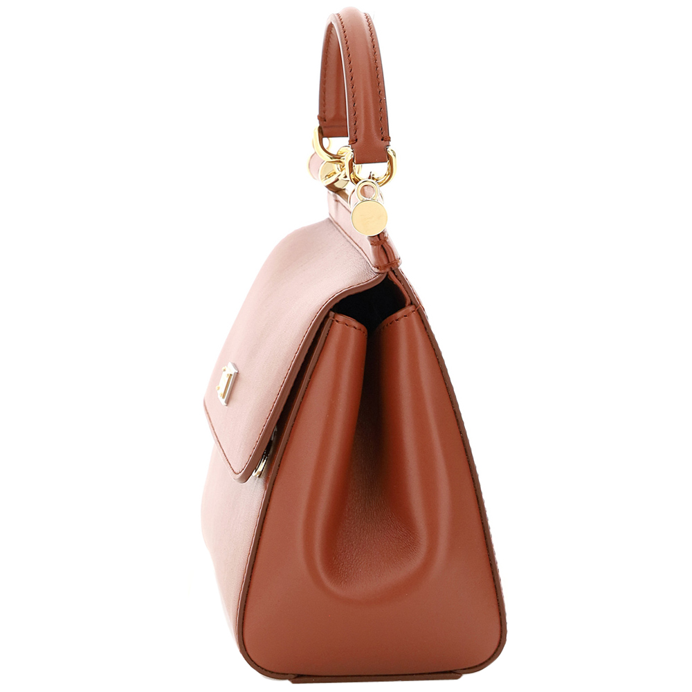 

Dolce & Gabbana Brown Leather Small Sicily Shoulder Bag