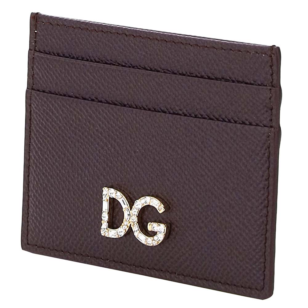 

Dolce & Gabbana Black Leather Crystal DG Card Holder
