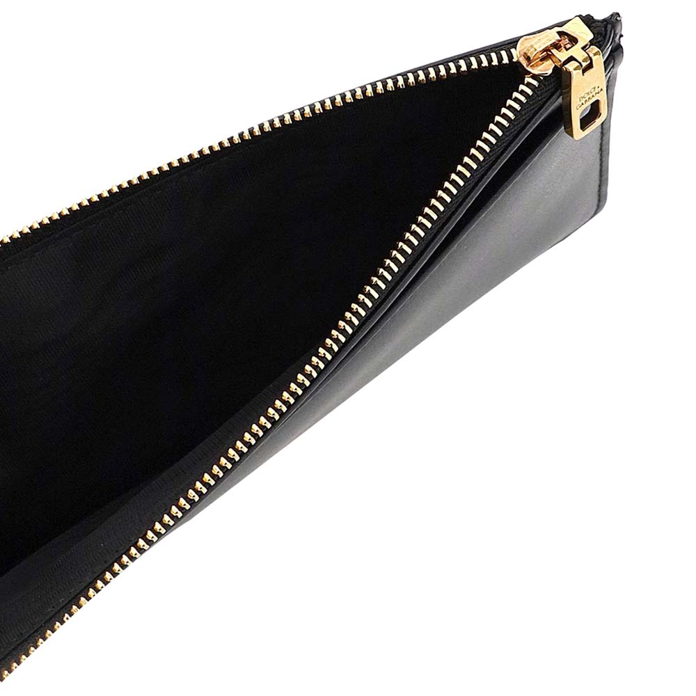 

Dolce & Gabbana Black Leather DG Baroque Card Holder