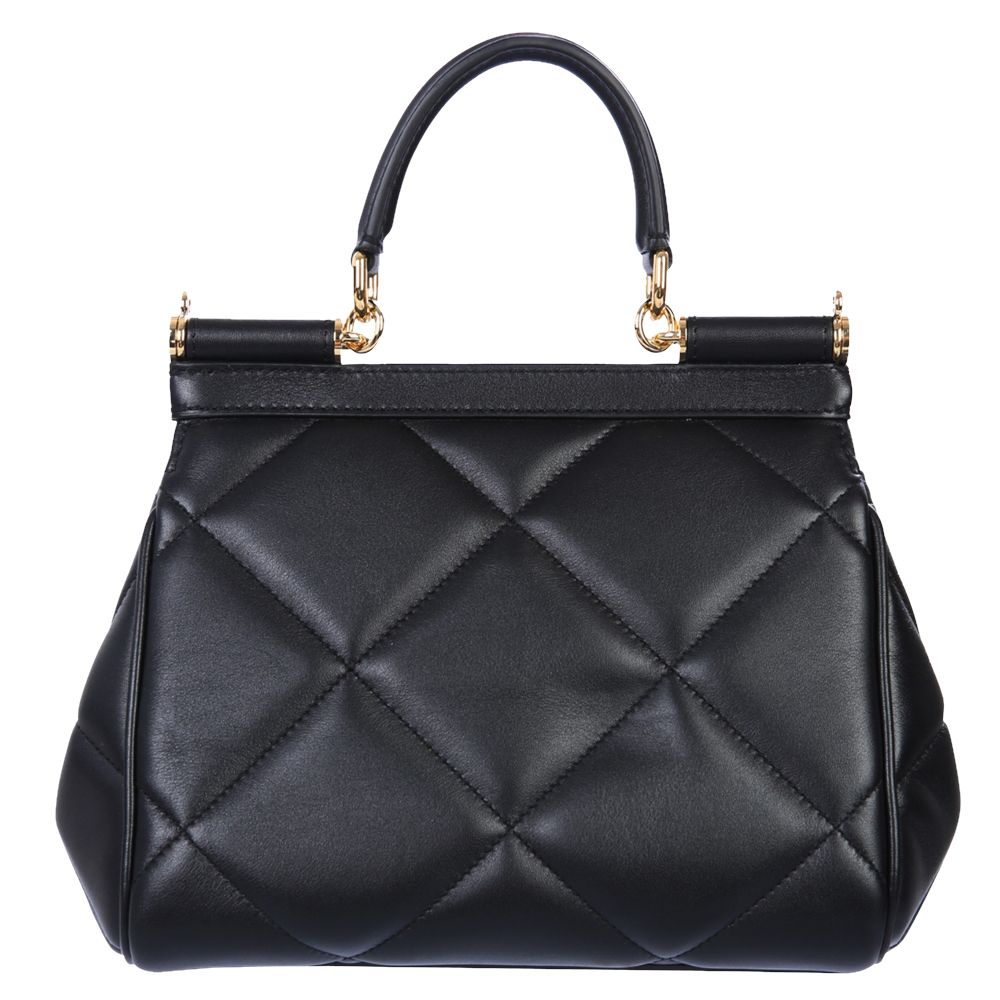 

Dolce & Gabbana Black Quilted Leather Sicily Bag