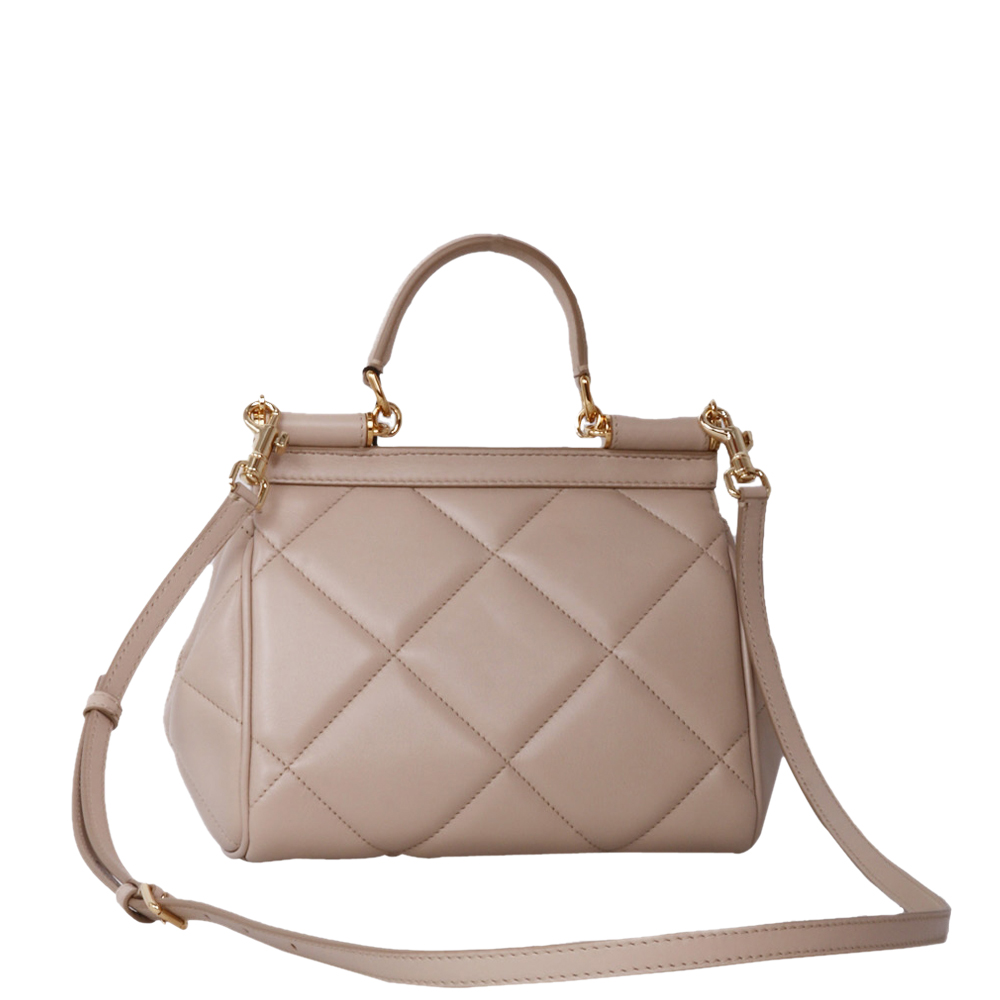 

Dolce & Gabbana Beige Leather Small Sicily Bag