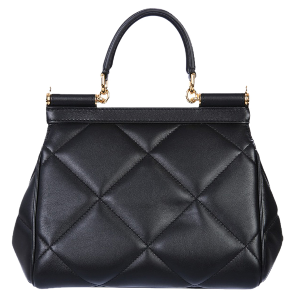 

Dolce & Gabbana Black Leather Small Sicily Bag