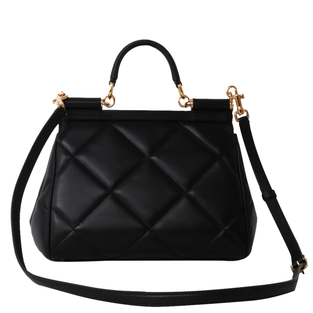 

Dolce & Gabbana Black Medium Leather Sicily Bag