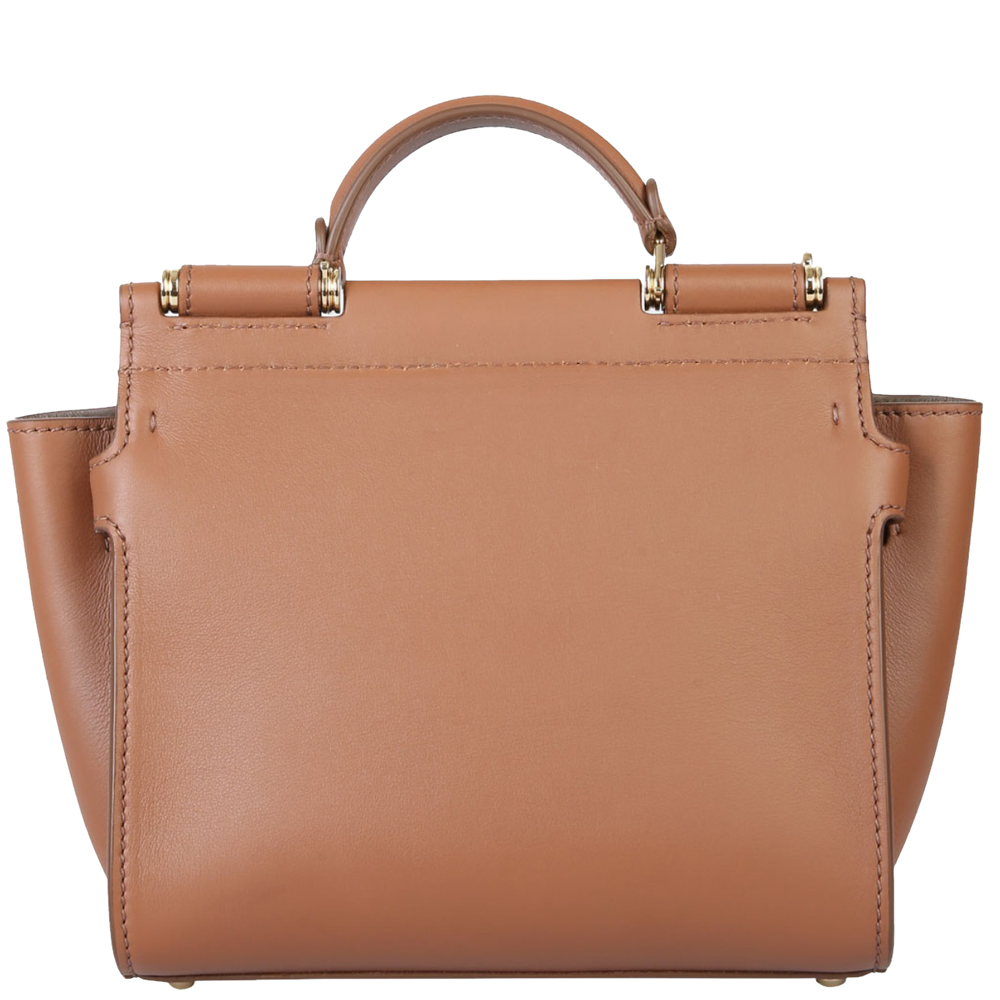 

Dolce & Gabbana Brown Leather Small Sicily 62 Tote