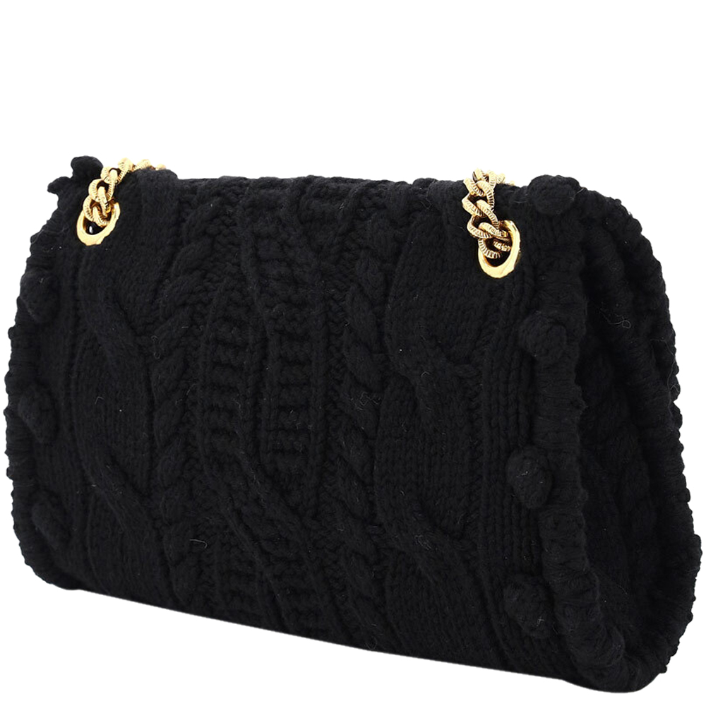 

Dolce & Gabbana Black Knitted Devotion Medium Bag