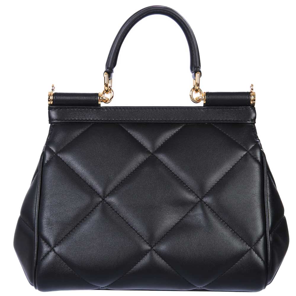 

Dolce & Gabbana Black Quilted Leather Sicily Small Bag