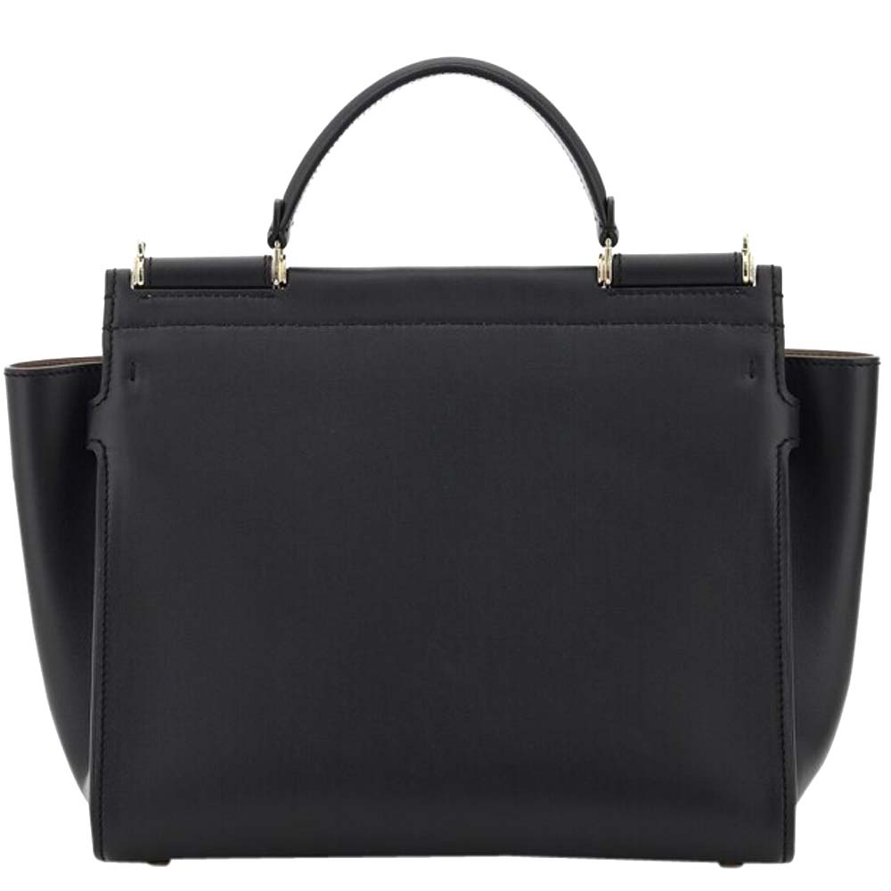 

Dolce & Gabbana Black Leather Sicily 62 Medium Bag
