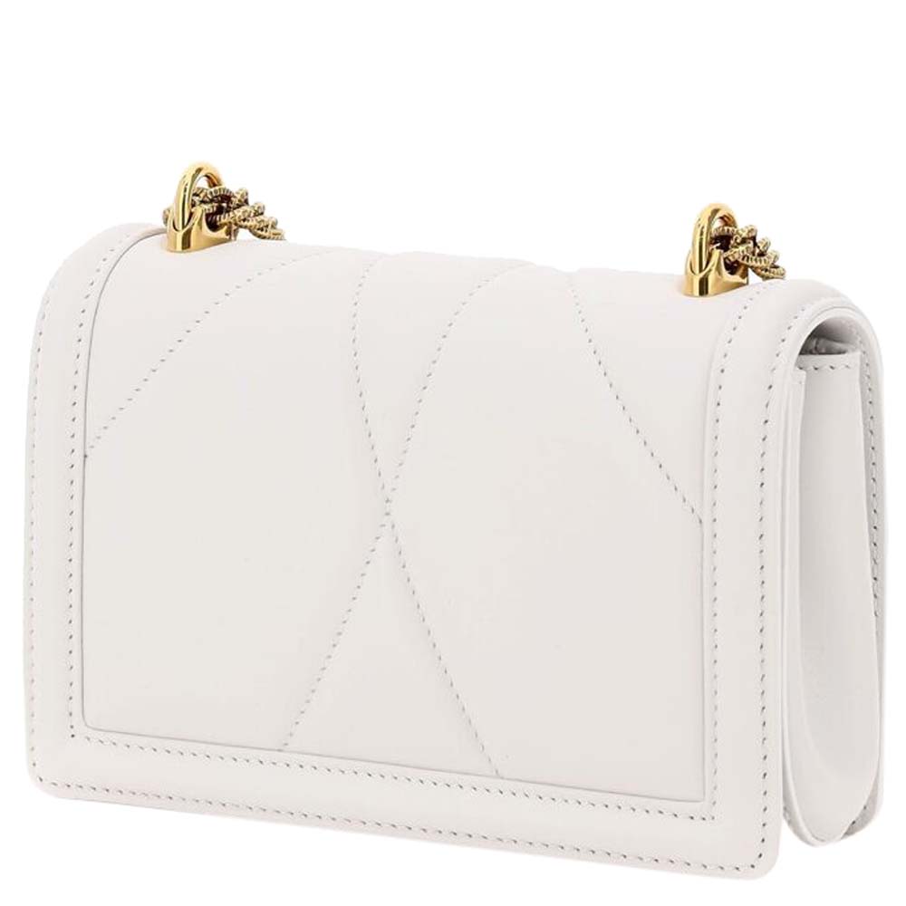 

Dolce & Gabbana White Leather Devotion Mini Crossbody Bag