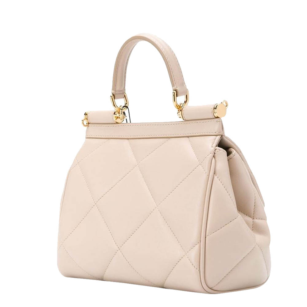 

Dolce & Gabbana beige Quilted Leather Sicily Top Handle Bag