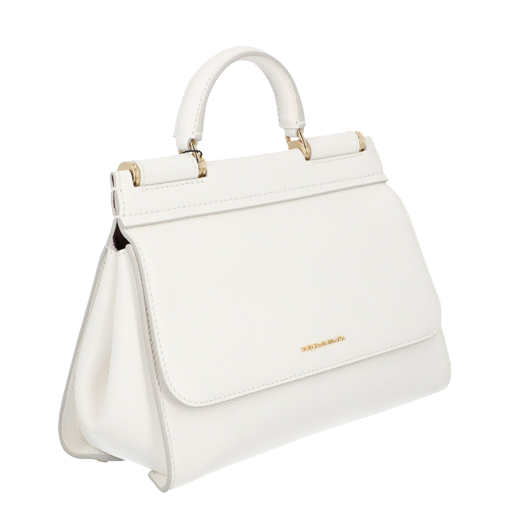 

Dolce & Gabbana White Leather Sicily Bag