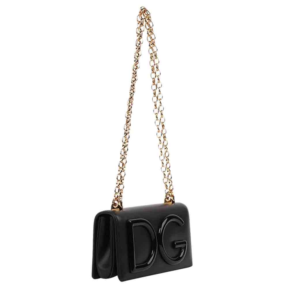

Dolce & Gabbana Black Leather DG Girls Shoulder Bag