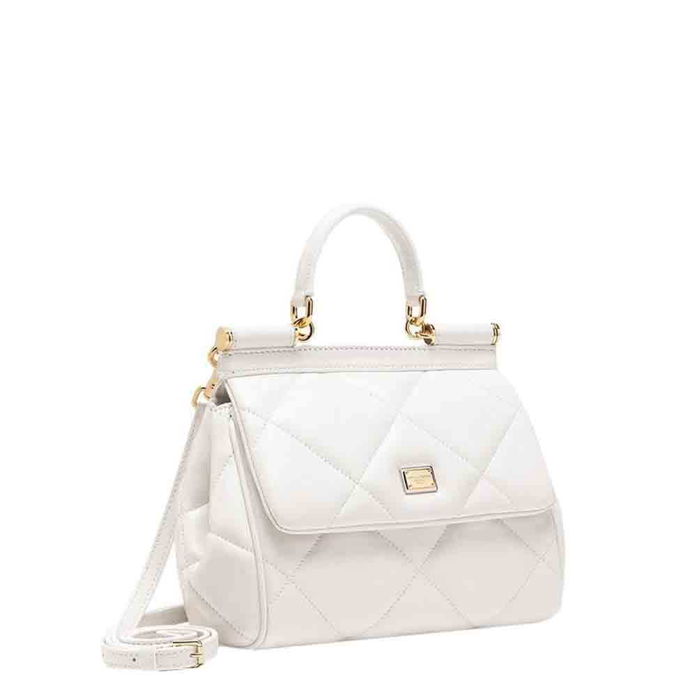 

Dolce & Gabbana White Quilted Leather Medium Miss Sicily Bag