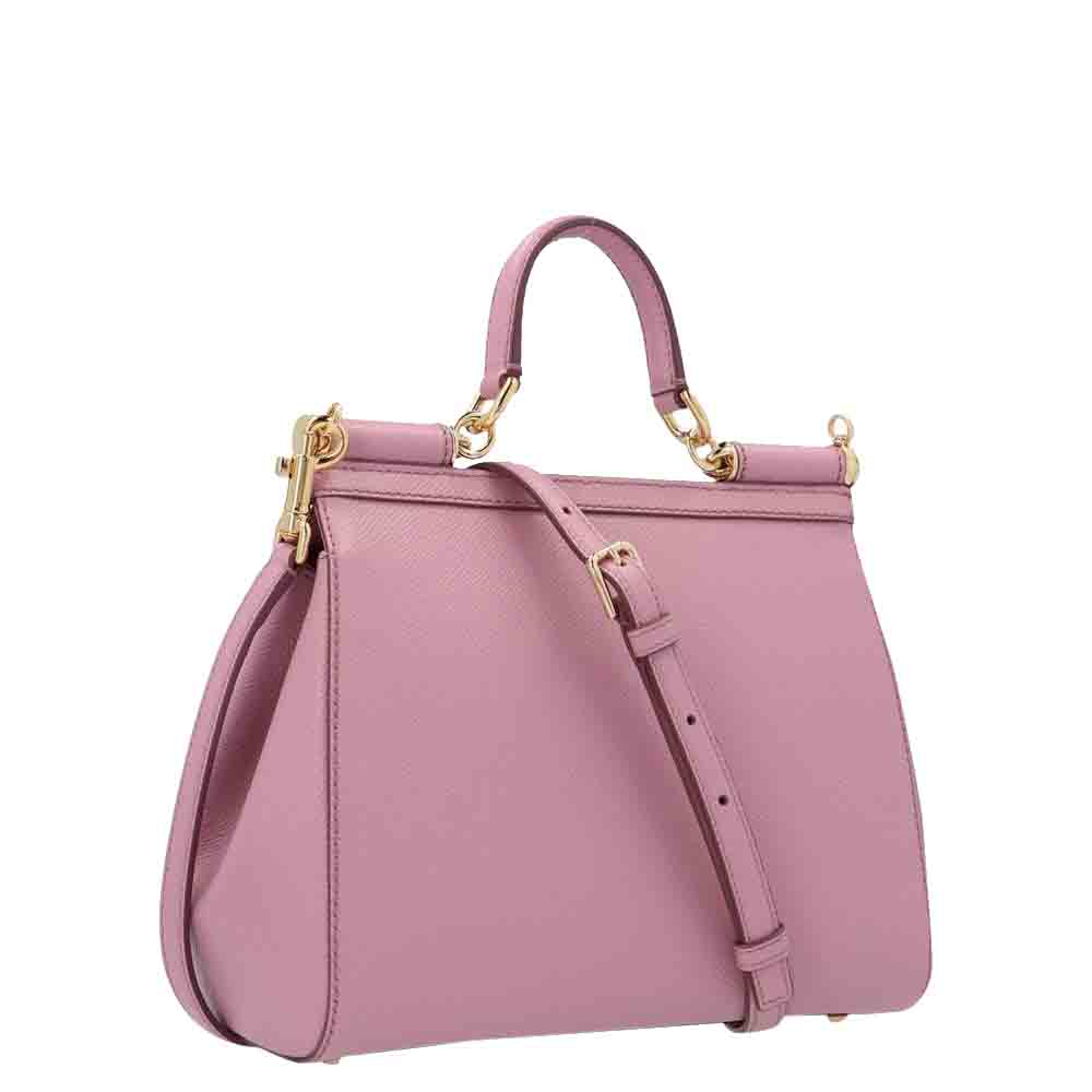 

Dolce & Gabbana Rosa Pink Leather Miss Sicily Medium Top Handle Bag