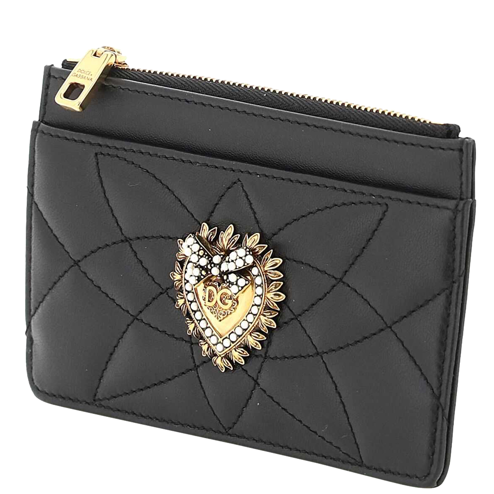 

Dolce & Gabbana Black Leather Devotion Medium Card Holder