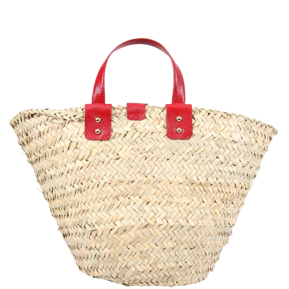 

Dolce & Gabbana Beige/Red Straw Thread embroidery Kendra Coffa bag