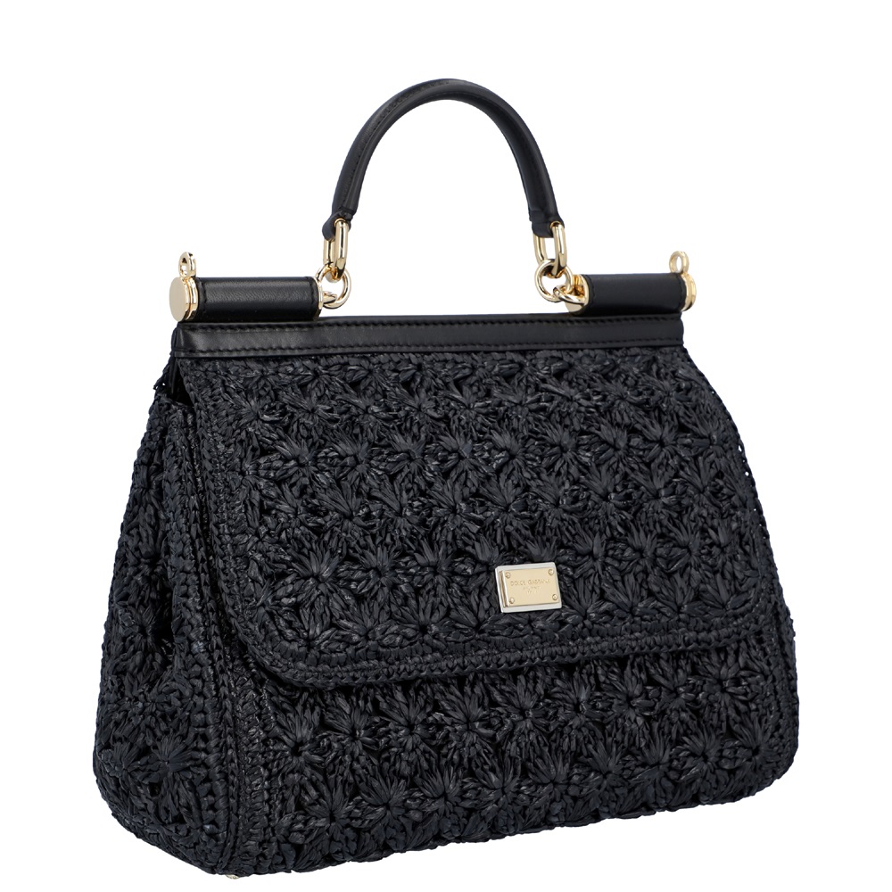 

Dolce & Gabbana Black Viscose Sicily Shoulder Bag