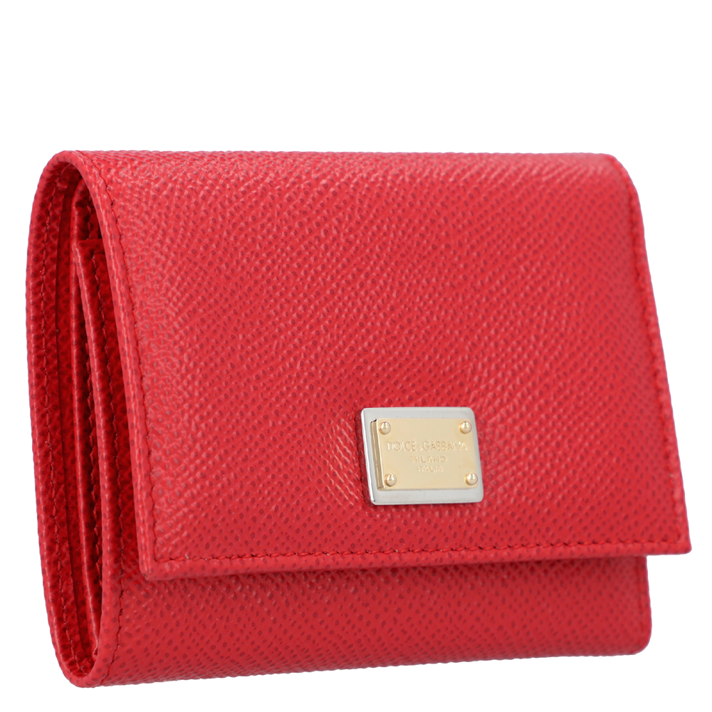 

Dolce & Gabbana Red Dauphine Leather Small Continental Wallet