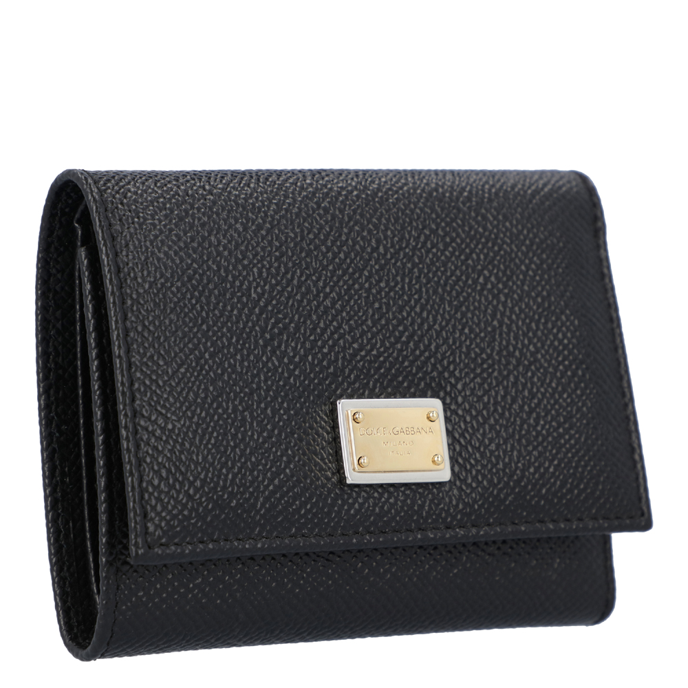 

Dolce & Gabbana Black Dauphine Calfskin Leather Continental Wallet
