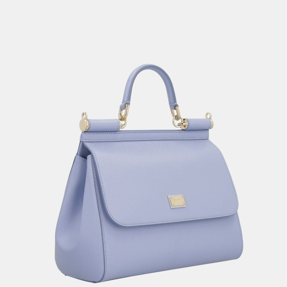 

Dolce & Gabbana Blue Calf Leather Sicily Tote Bag