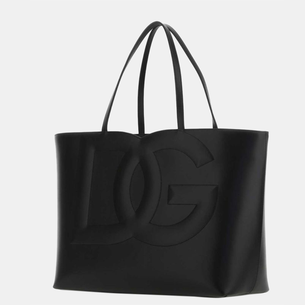 

Dolce & Gabbana Black Leather DG Daily shopping Tote Bag