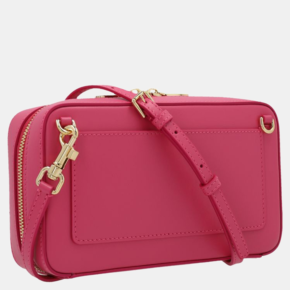 

Dolce & Gabbana Pink Calfskin Leather Small Logo Camera Shoulder Bag