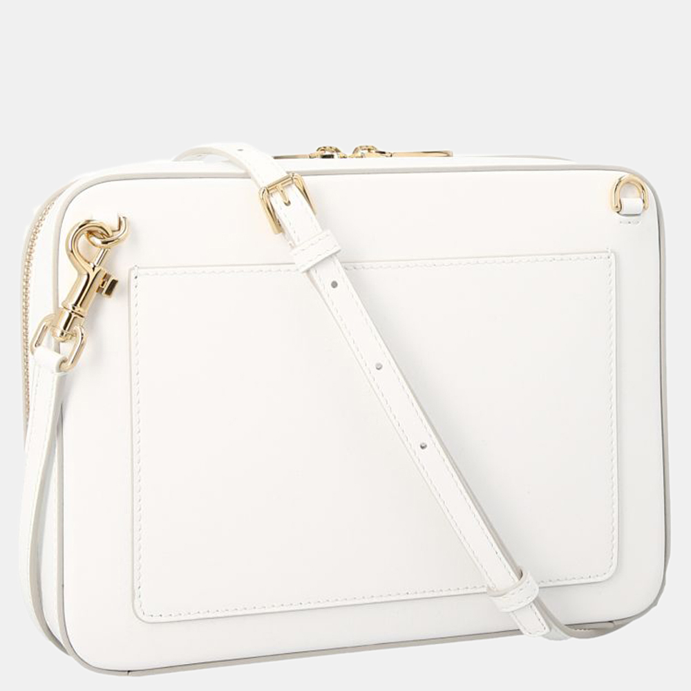 

Dolce & Gabbana White Calfskin Leather Medium DG Logo Camera Shoulder Bag