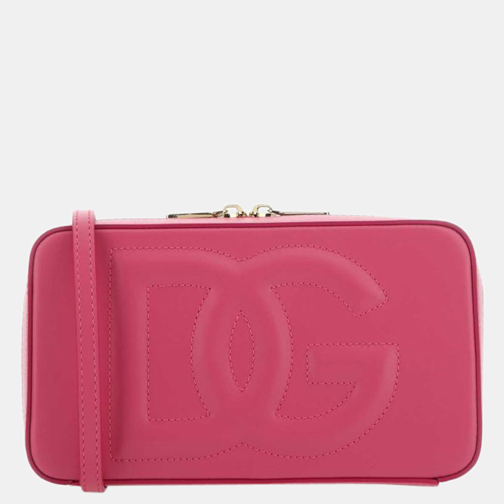 

Dolce & Gabbana Pink Calfskin Leather Small DG Logo Camera Shoulder Bag