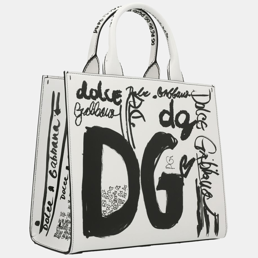 

Dolce & Gabbana Multi Calfskin Leather Small 3.5 Logo Print Shopper Tote Bag, Multicolor