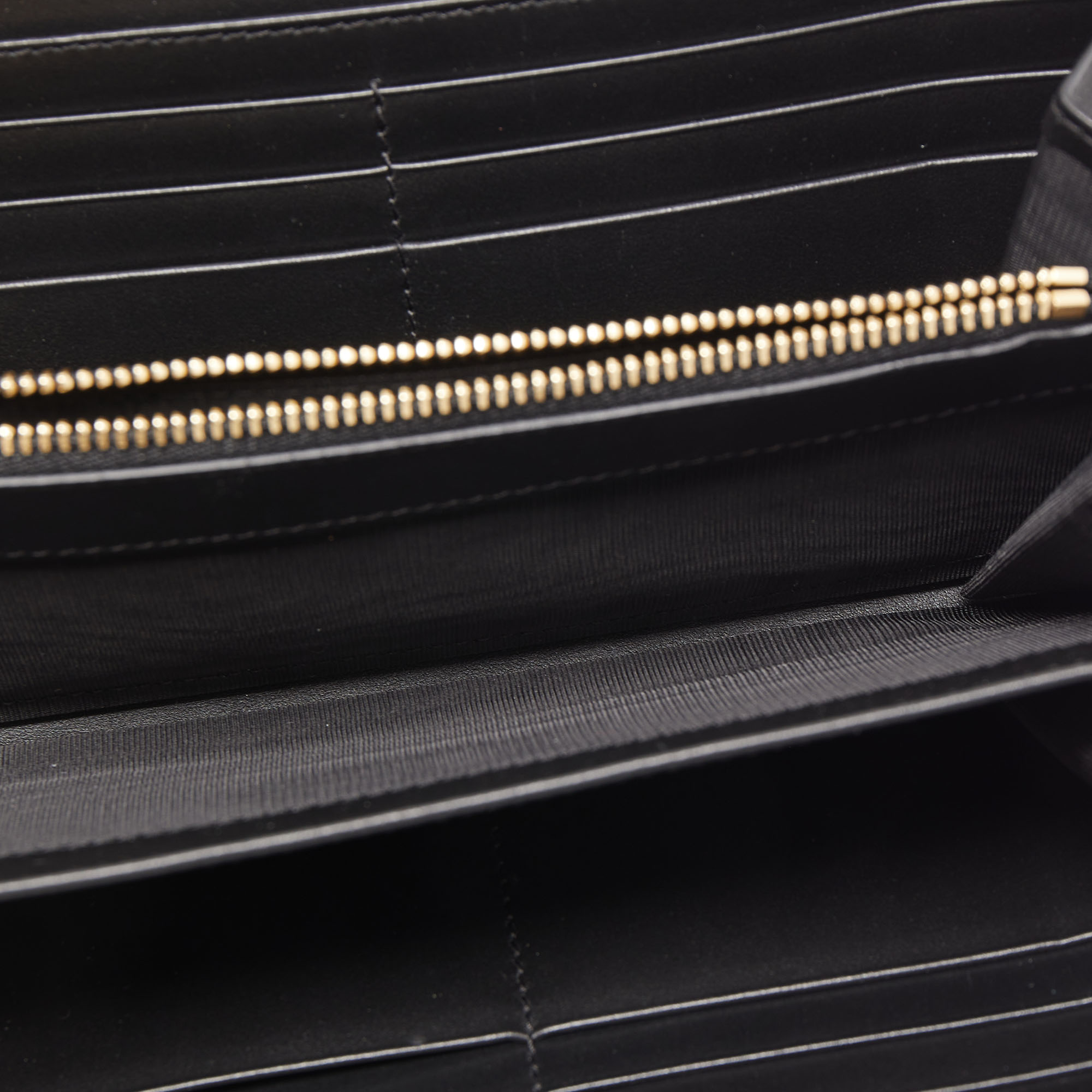 

Dolce & Gabbana Black Leather Logo Embossed Zip Around Wallet