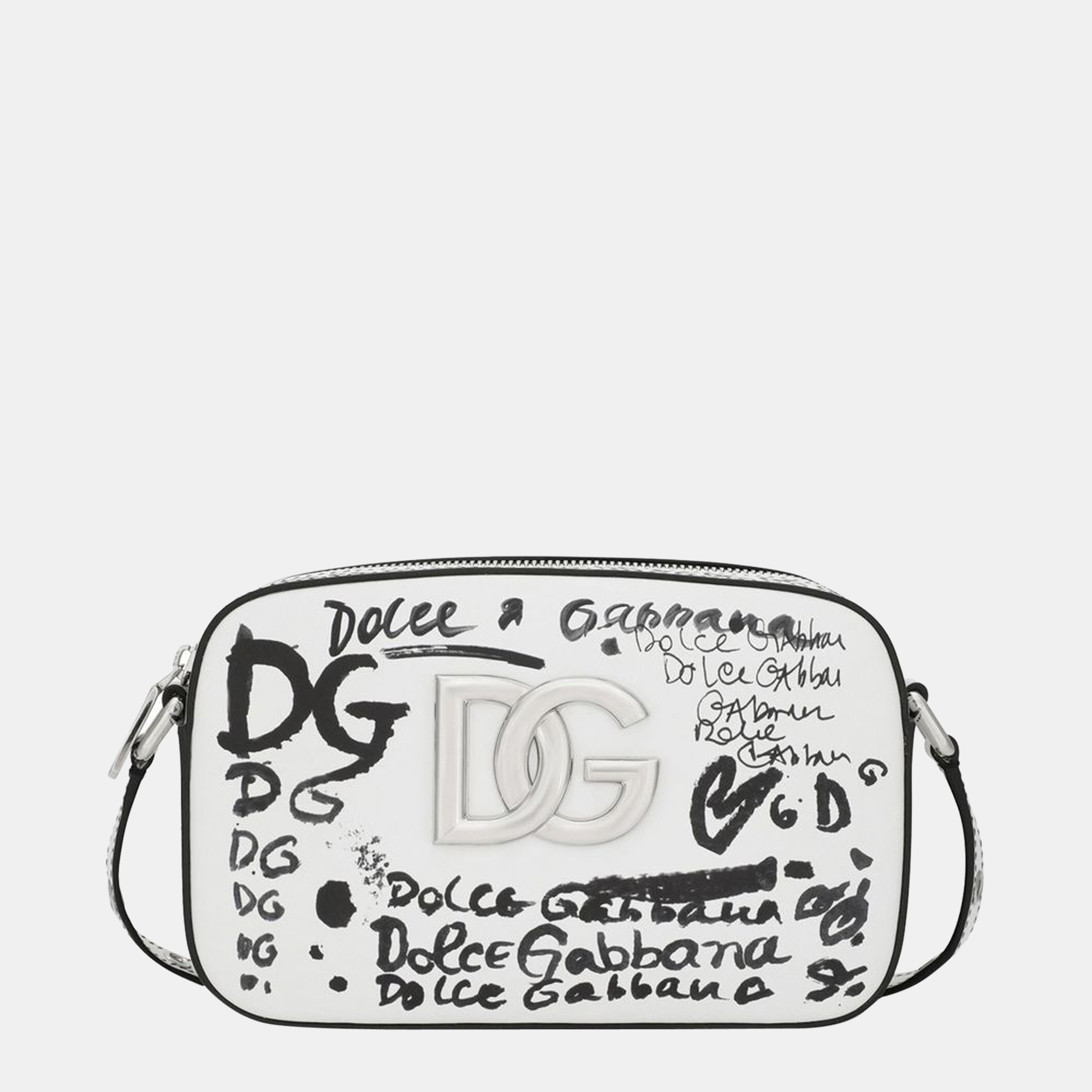 

Dolce & Gabbana Black & White - Leather - Logo Printed Crossbody Bag