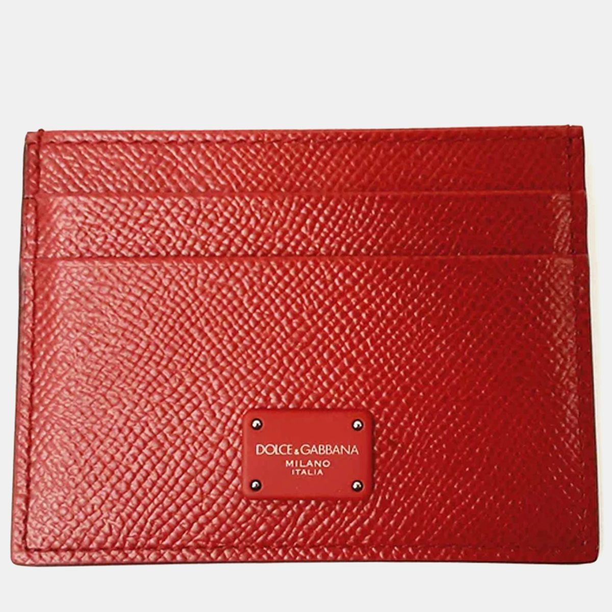 Pre-owned Dolce & Gabbana Red Leather Card Holder