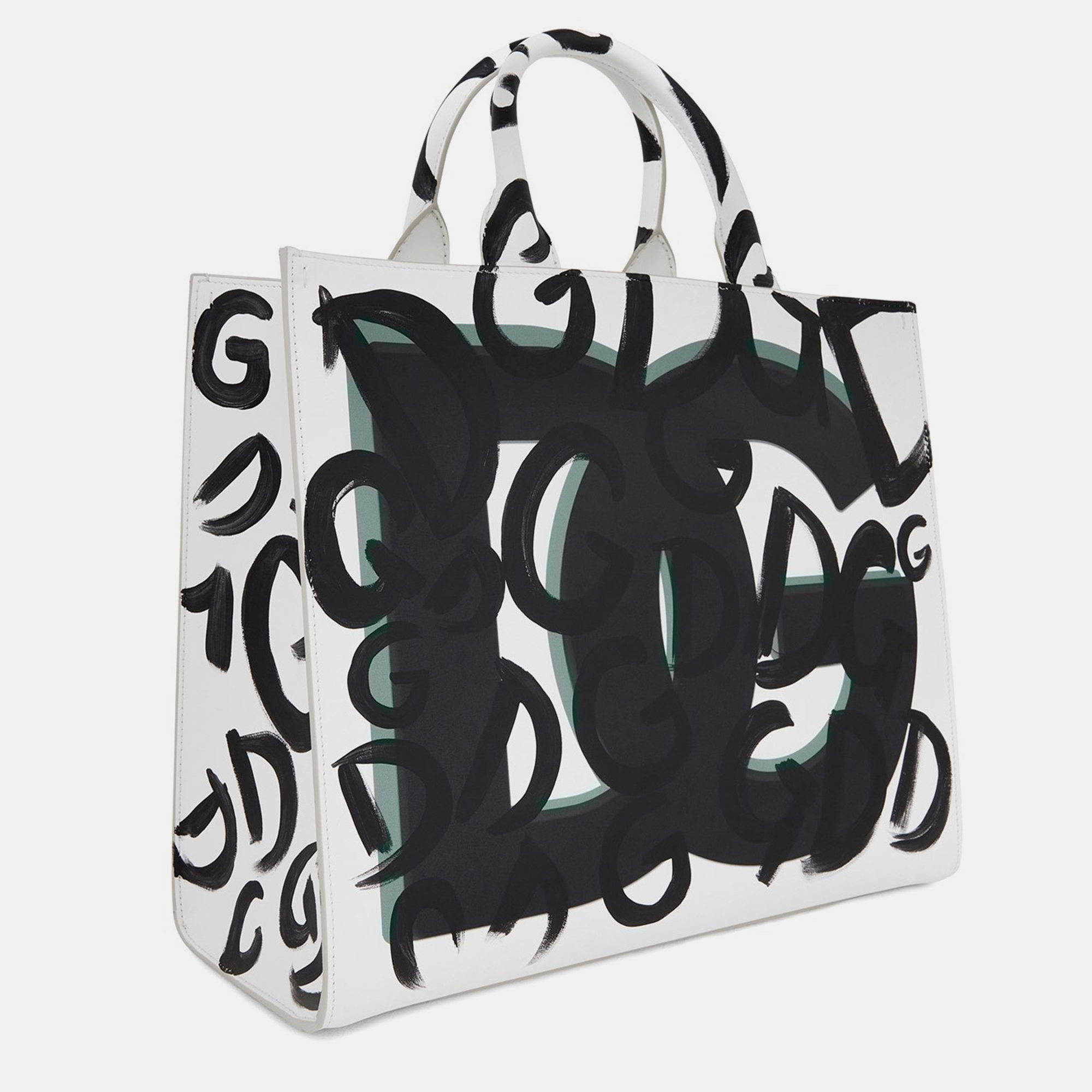 

Dolce & Gabbana Black & White Leather Tote Bag