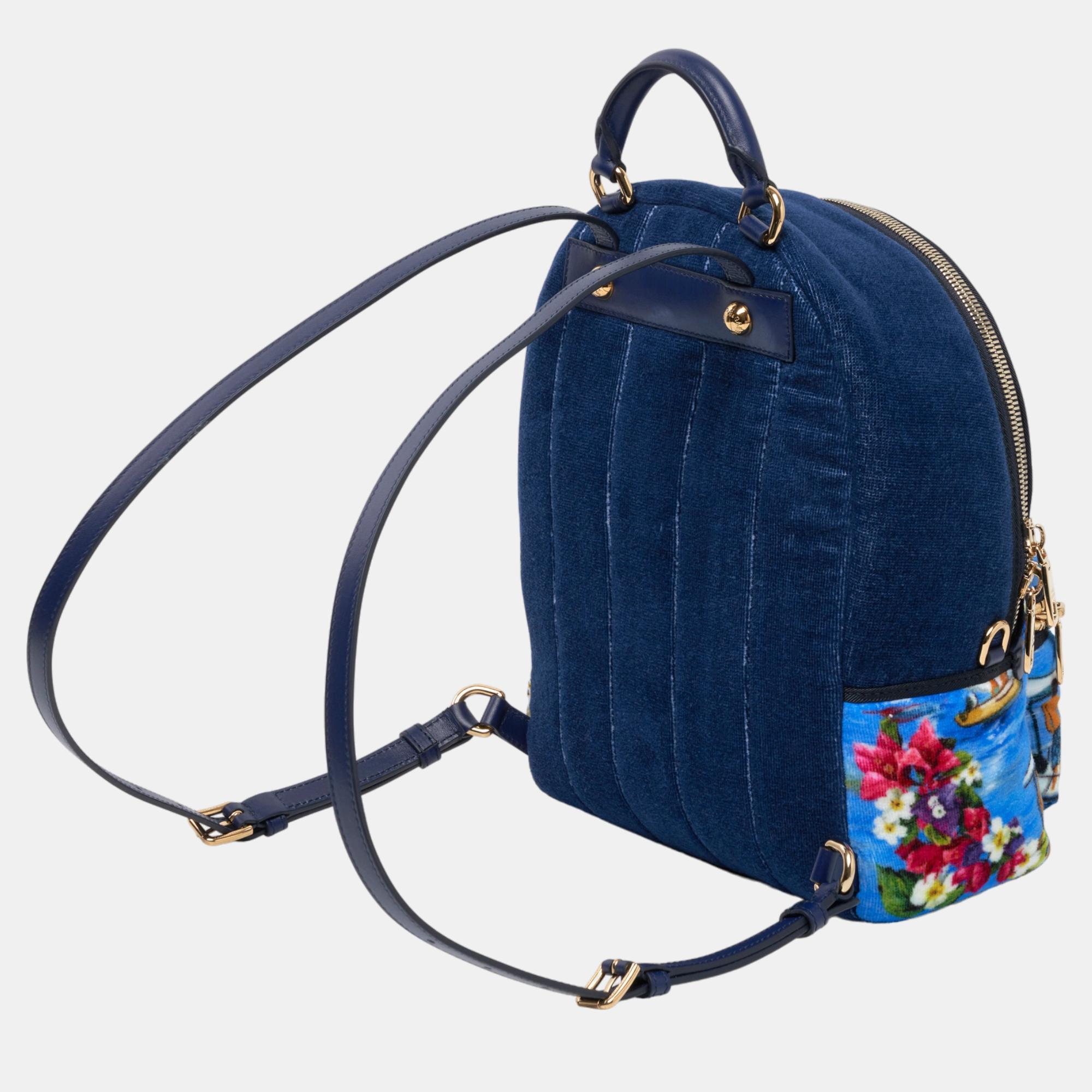 

Dolce & Gabbana Blue Terry Cotton Backpack