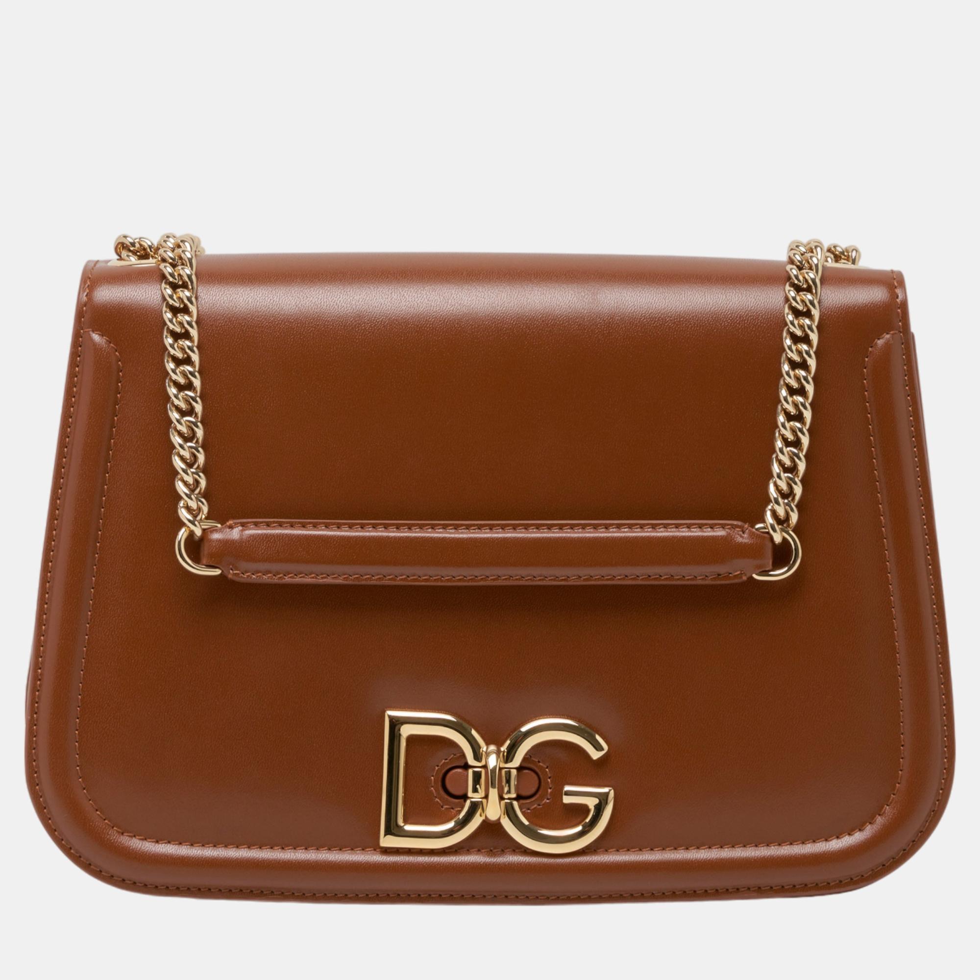 Pre-owned Dolce & Gabbana Brown Leather Shoulder Bag
