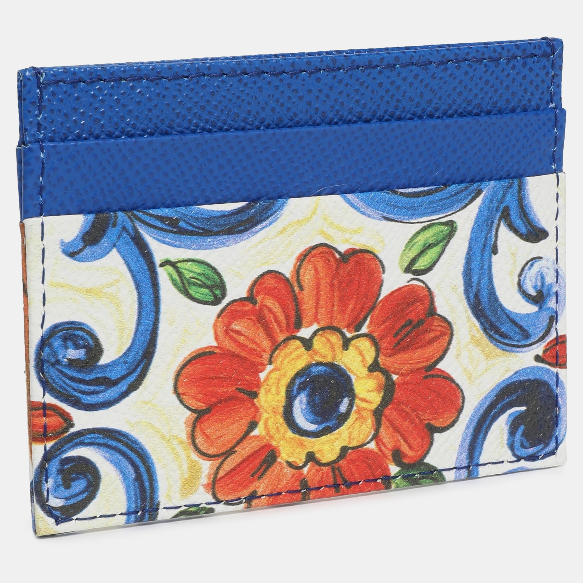 

Dolce & Gabbana Calf Leather Printed Card Holder, Multicolor